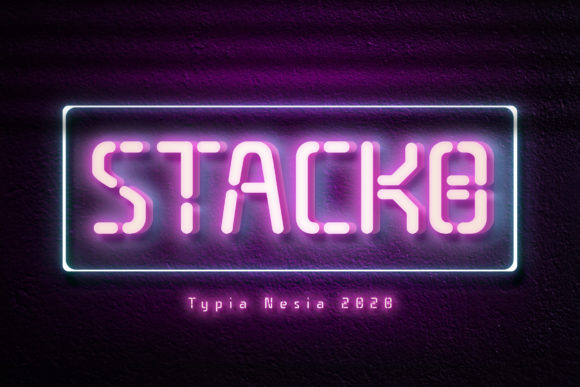 Stacko: A Neon Display Font for Bold Creative Projects
